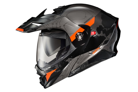 Exo At960 Modular Helmet Topographic Black/Orange Sm